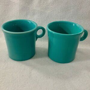 Set of 2 Fiesta Green Java Mugs 12 oz Homer Laughlin Fiestaware USA Coffee Tea